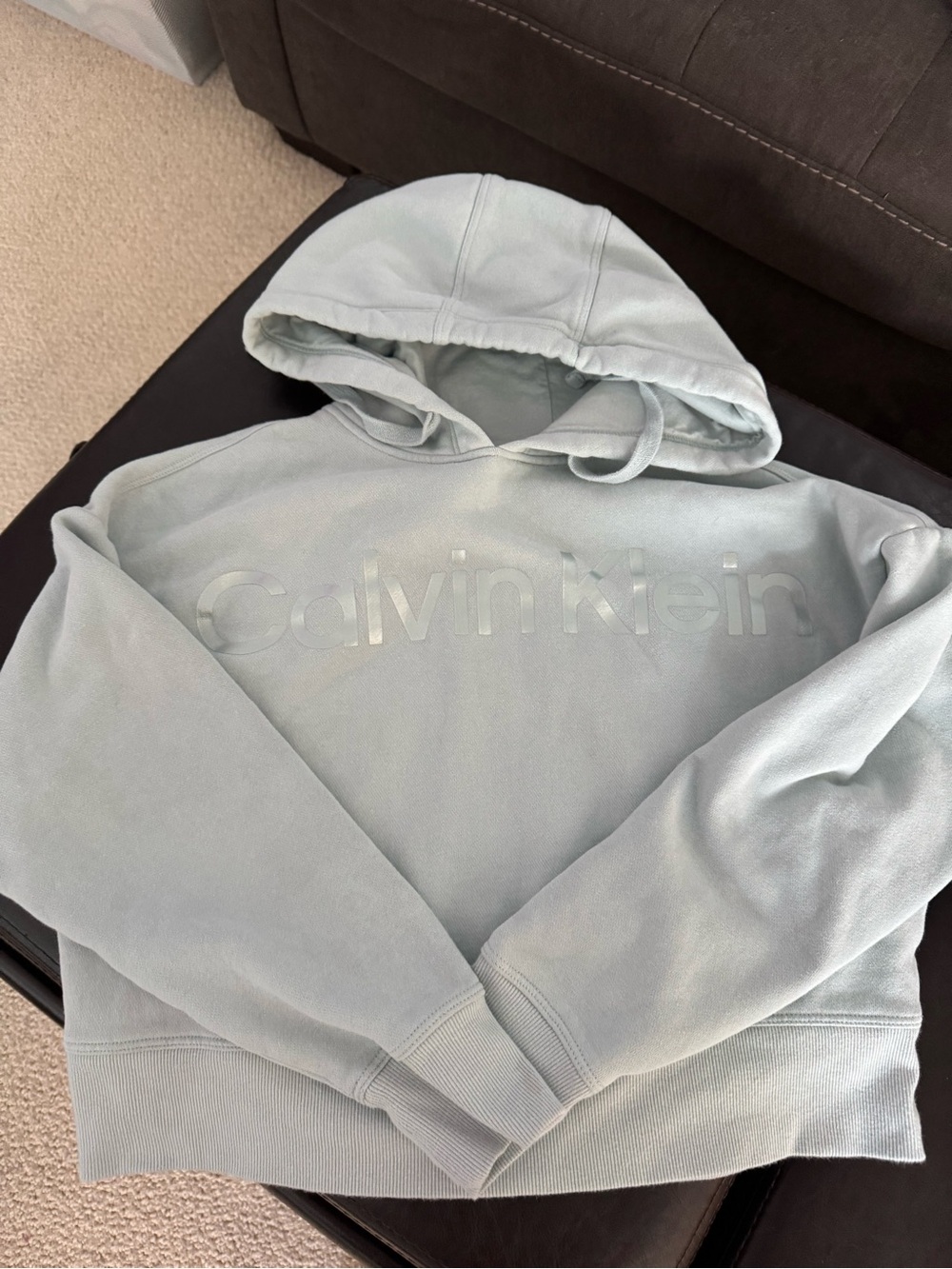 Calvin Klein Jeans cropped Green Hoodie Sweatshirt